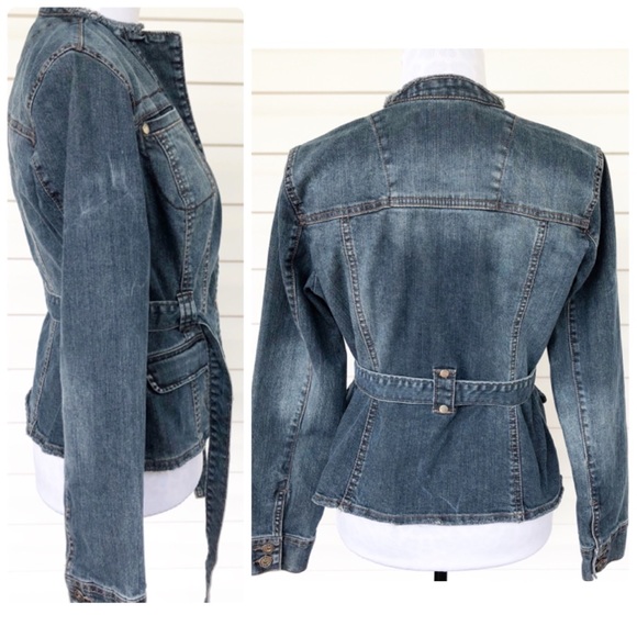 Jeanstar cropped and distressed denim jacket - Picture 6 of 10